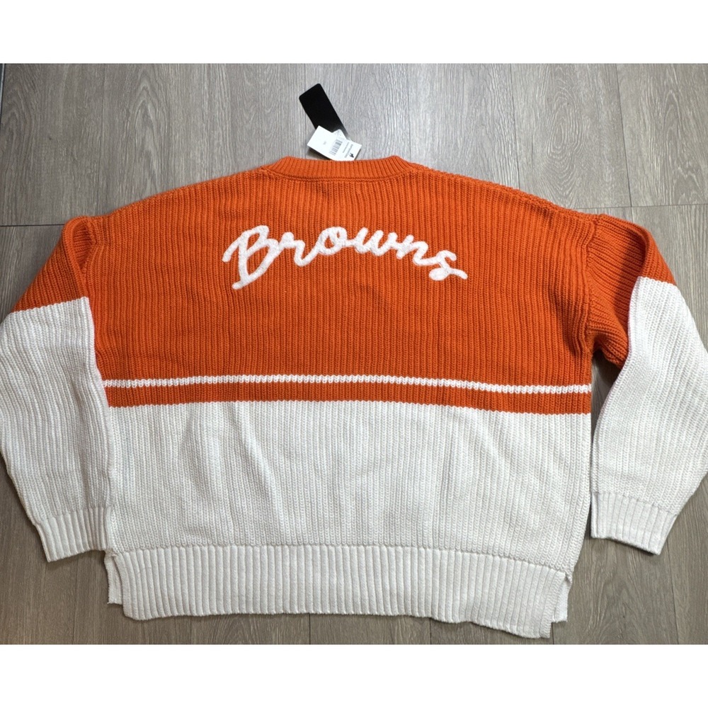 CLEVELAND BROWNS NFL Thick Knit Pullover Sweater WEAR Erin Andrews Women XXL New